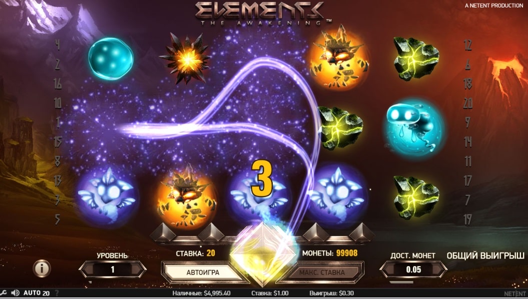 Видеослот Elements: The Awakening от NetEntertainment